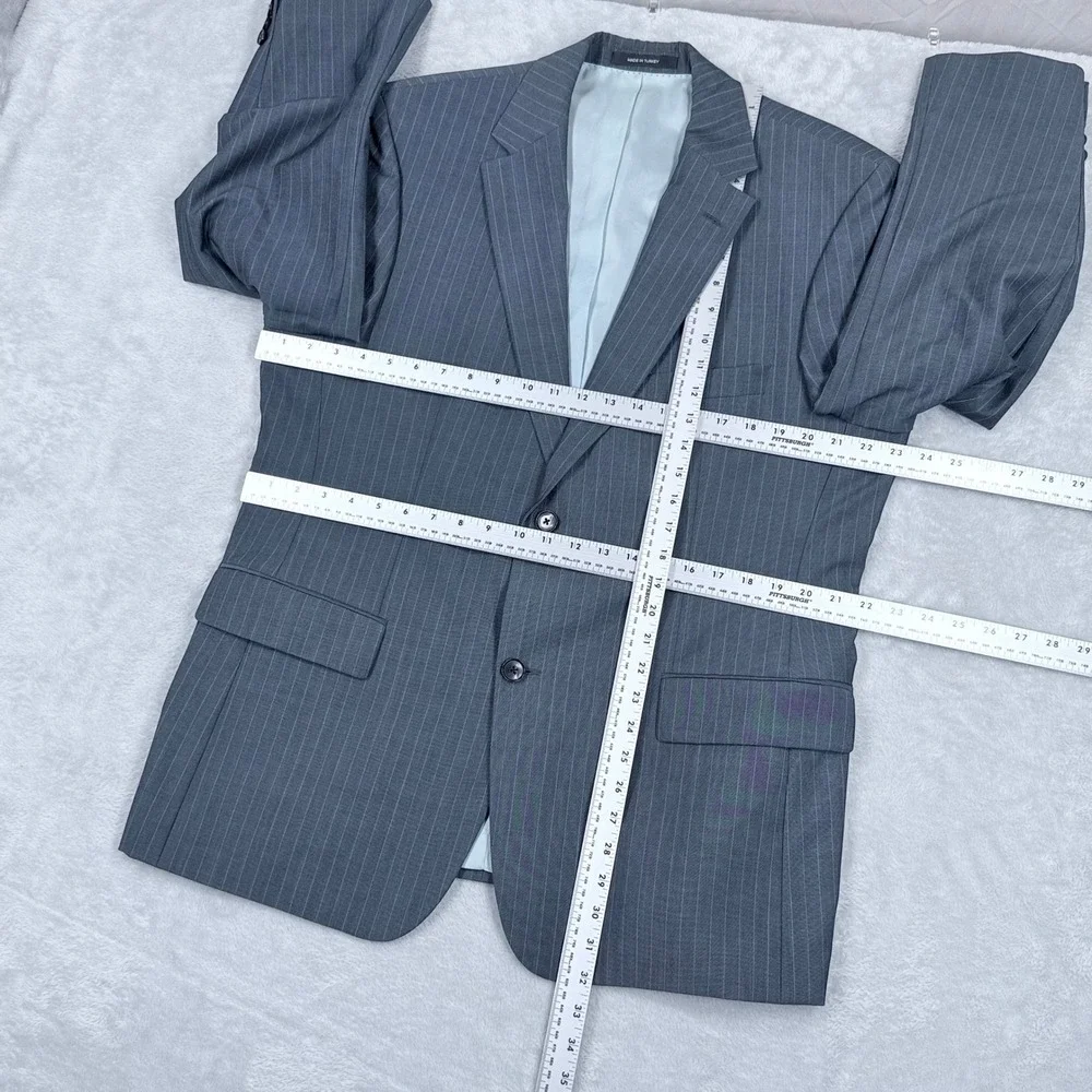 Hugo Boss Pasolini/Movie Wool Mohair Blazer Mens‎ 44S Gray Pinstripe Suit Jacket